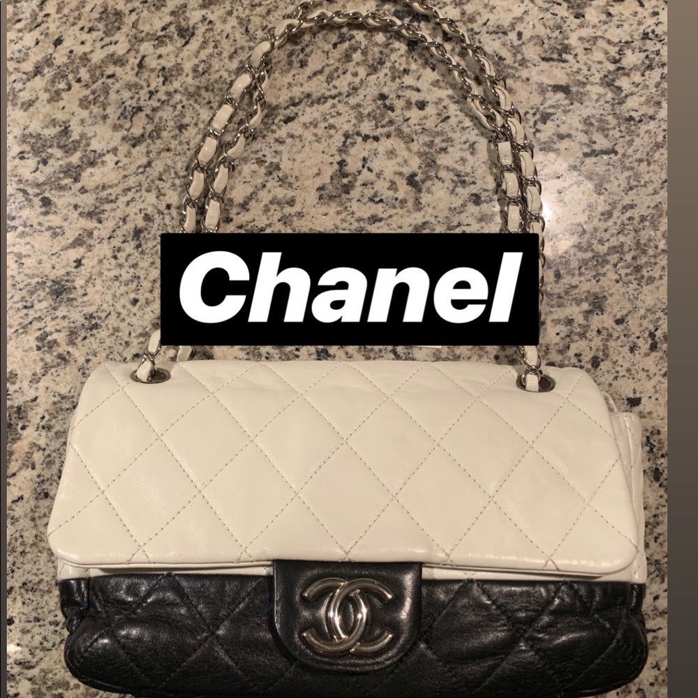 Chanel two tone flap bag